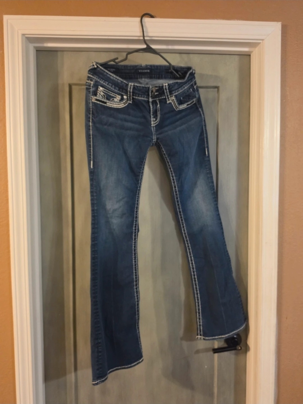 Vigoss Blue Flare Jeans with Contrast Stitching